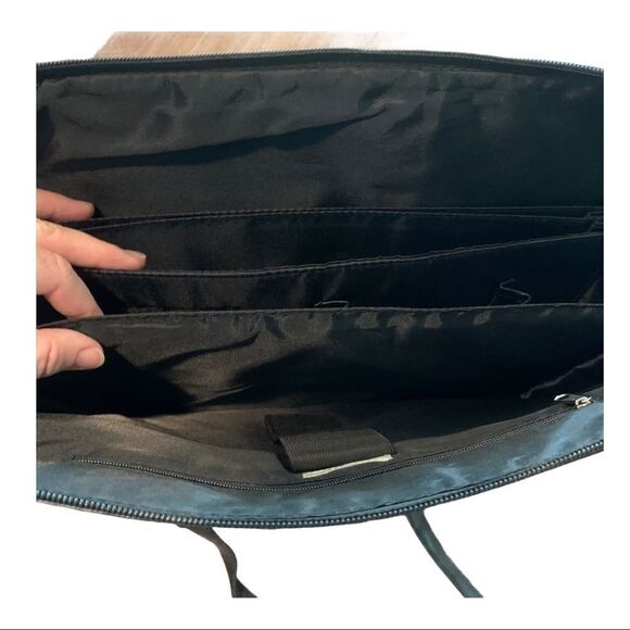 COLDWATER CREEK Laptop Bag Tote Black Faux Leather - Picture 9 of 10